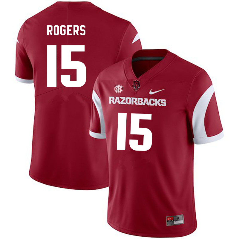 Men #15 Landon Rogers Arkansas Razorbacks College Football Jerseys Sale-Cardinal
